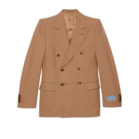 gucci ha ha ha fine twill wool jacket|Gucci Wool Coats for Women .